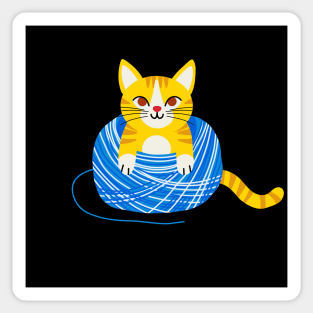 kitten and yarn Sticker